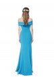 Outlet Off the Shoulder Formal Crepe Bridesmaid Dress / Prom Dress with Fitted Silhouette
