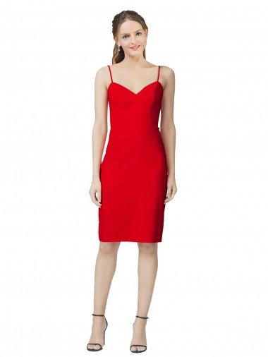 Outlet Sleeveless Sheath Sweetheart Neckline Formal Crepe Bridesmaid Dress / Prom Homecoming Dress
