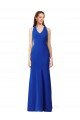 Outlet Halter V-Neck Long A-Line Formal Crepe Bridesmaid Dress / Prom Dress