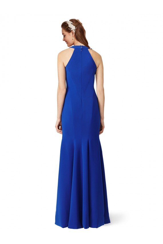 Outlet Halter V-Neck Long A-Line Formal Crepe Bridesmaid Dress / Prom Dress