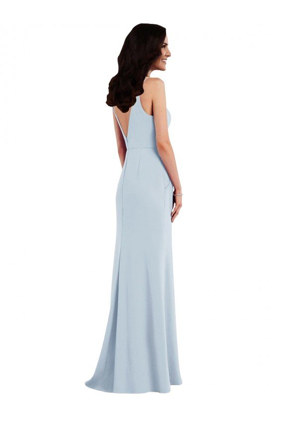 Outlet V Back Spaghetti Strap Maxi Bridesmaid Dress / Prom Dress with Pockets