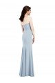 Outlet Strapless Notch Crepe Bridesmaid Dress / Prom Dress with Front Slit