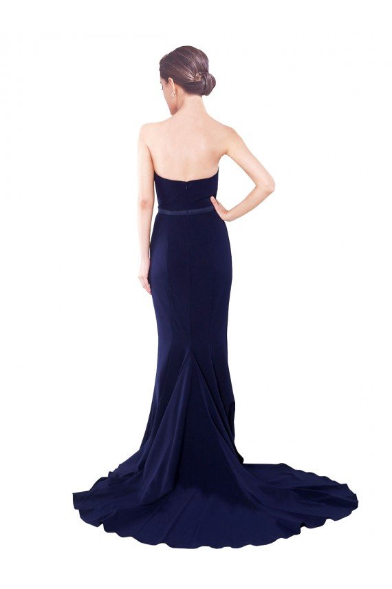 Outlet Strapless Sweetheart Neckline Crepe Bridesmaid Dress / Prom Dress with Satin Waistband