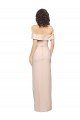 Outlet Off the Shoulder Long Formal Crepe Bridesmaid Dress / Prom Dress with Waist Tie and Slit