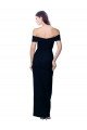 Outlet Off the Shoulder Long Full Length Formal Crepe Bridesmaid Dress / Prom Dress with Side Split