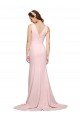 Outlet Deep V-Neckline and Back Long Sweep Train Crepe Bridesmaid Dress / Prom Dress with Shoulder Straps
