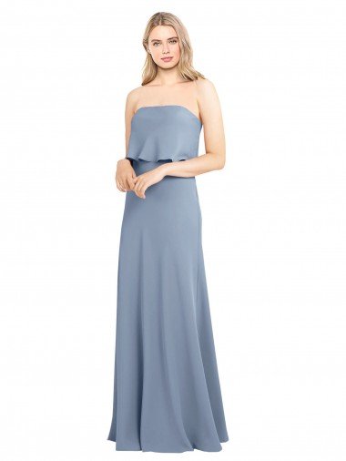 Outlet High Neck Sheath Sleeveless Stretch Formal Crepe Bridesmaid Dress / Prom Dress