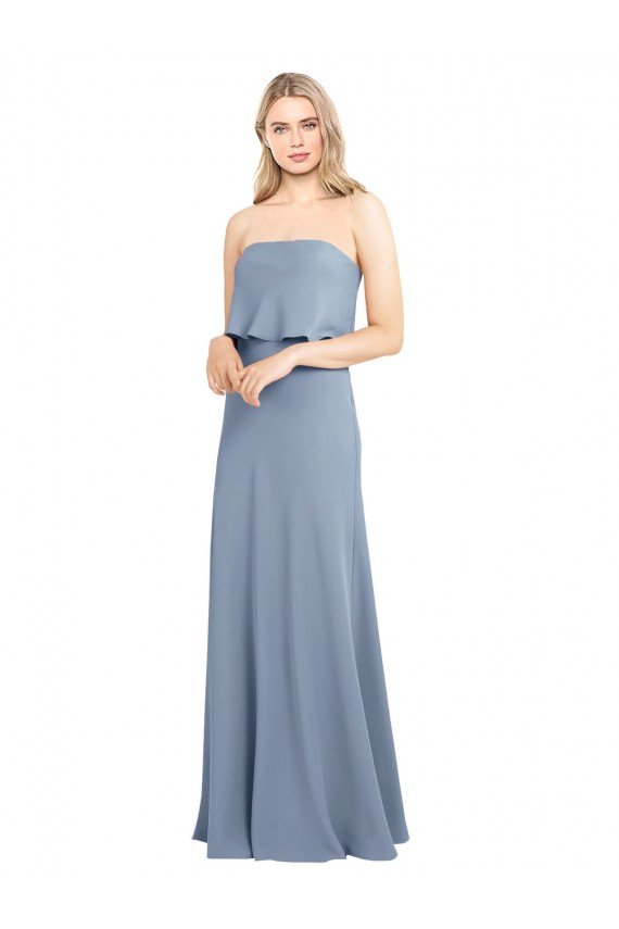 Outlet High Neck Sheath Sleeveless Stretch Formal Crepe Bridesmaid Dress / Prom Dress