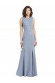 Outlet Boat Neckline and Sleek Fit and Flare Crepe Bridesmaid Dress with Keyhole Back