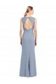 Outlet Boat Neckline and Sleek Fit and Flare Crepe Bridesmaid Dress with Keyhole Back