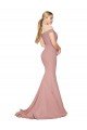 Outlet Off the Shoulder Sweetheart Long Sweep Train Formal Crepe Bridesmaid Dress / Prom Dress