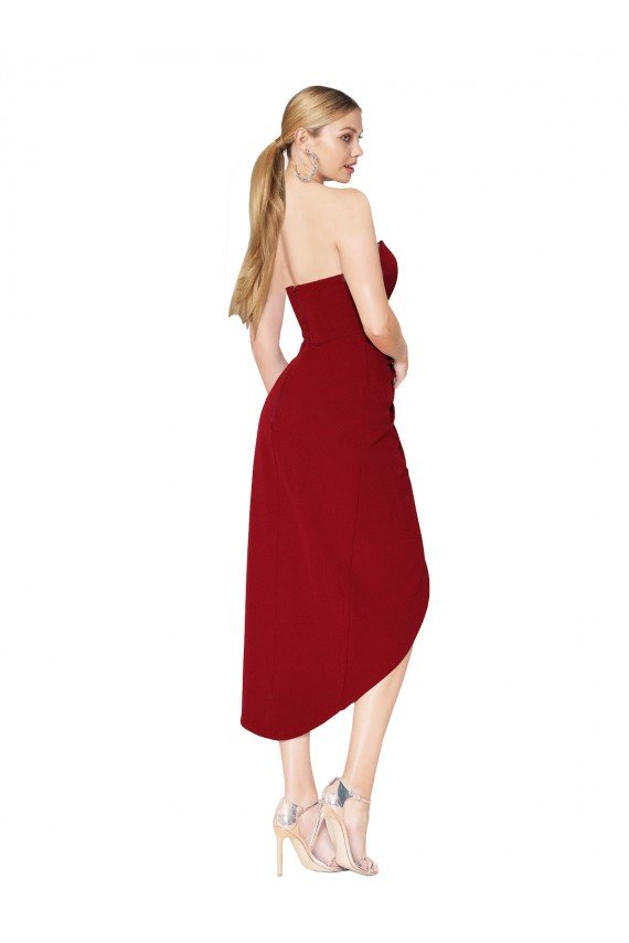 Outlet Cocktail Length Sweetheart Mermaid Wrap Formal Crepe Bridesmaid Dress / Prom Dress
