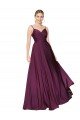 Outlet High Neck Spaghetti Straps Long V-Back Formal Crepe Bridesmaid Dress / Prom Dress