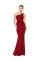 Outlet One Shoulder Long High Neck Sleeveless Mermaid Formal Crepe Bridesmaid Dress / Prom Dress