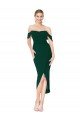 Outlet Off the Shoulder Knee Length Formal Crepe Short Cocktail Wrap Bridesmaid Dress / Prom Dress