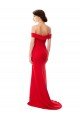 Outlet Off the Shoulder Chapel Train Formal Crepe Bridesmaid Dress / Prom Dress with Thigh-High slit