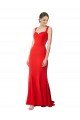 Outlet Long Chapel Train Fishtail Maxi Formal Crepe Bridesmaid Dress / Prom Dress with Sweetheart Neckline
