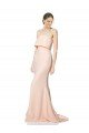 Outlet High Neck Strapless Long Formal Crepe Maxi Bridesmaid Dress / Prom Dress with Overlay