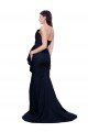 Outlet Long Strapless Sweep Train Low Back Crepe Bridesmaid Dress / Prom Dress