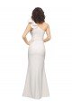 Outlet One Shoulder Long Full Length Formal Crepe Bridesmaid Dress / Prom Dress with Ruffles and Side Split