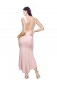 Outlet High Neck Low V-Back Cocktail Midi Length Formal Crepe Bridesmaid Dress / Prom Dress
