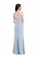 Outlet Open Back Halter Maxi Formal Crepe Bridesmaid Dress / Prom Dress with Draped Bow