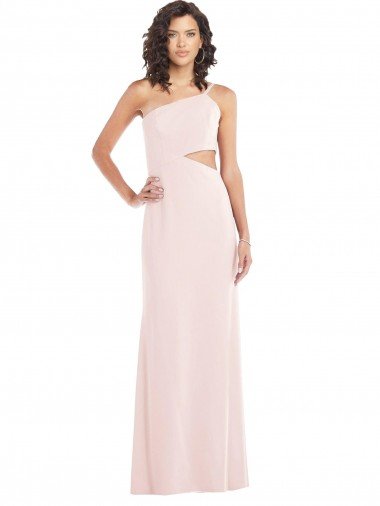 Outlet Flirty One Shoulder Midriff Cutout Maxi Formal Crepe Bridesmaid Dress / Prom Dress