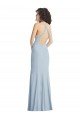 Outlet High Neck Halter Formal Crepe Bridesmaid Dress / Prom Dress with Twist Criss Cross Back