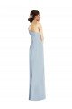Outlet Asymmetrical Off the Shoulder Cuff Trumpet Formal Crepe Bridesmaid Dress / Prom Dress With Front Slit