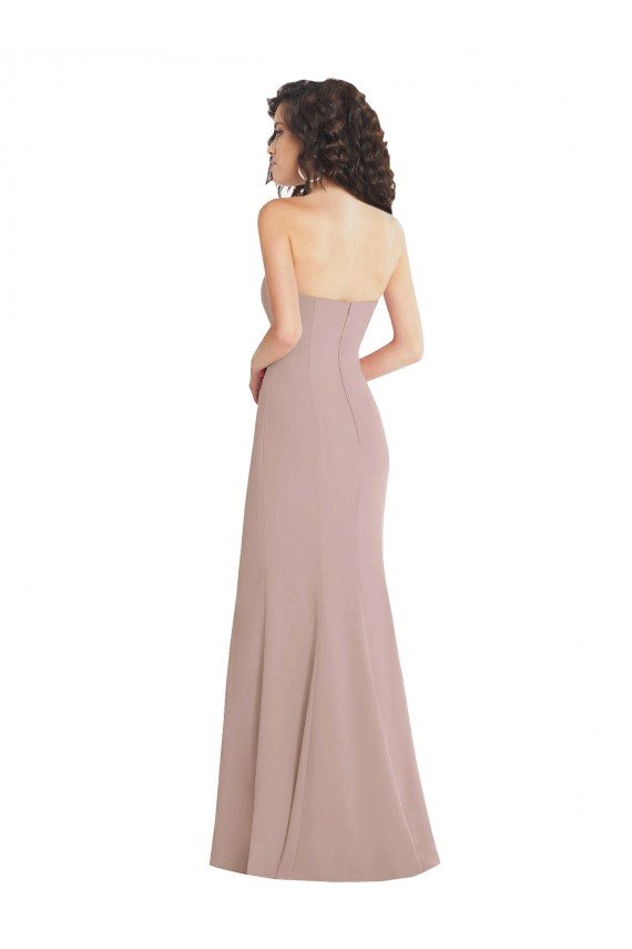 Outlet Strapless Princess Line Formal Crepe Mermaid Bridesmaid Dress / Prom Dress