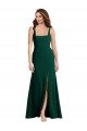 Outlet Square Neck Trumpet Maxi Bridesmaid Dress / Prom Dress with Front Slit