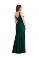 Outlet Square Neck Trumpet Maxi Bridesmaid Dress / Prom Dress with Front Slit