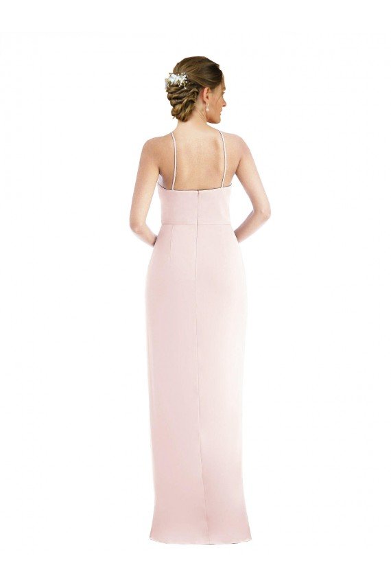 Outlet Halter Draped Tulip Skirt Maxi Bridesmaid Dress / Prom Dress