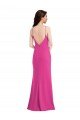 Outlet Open Back High Neck Halter Trumpet Formal Crepe Bridesmaid Dress / Prom Dress