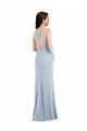 Outlet Criss Cross Cutout Back Maxi Bridesmaid Dress / Prom Dress with Front Slit