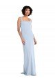 Outlet Slim Square Neck Fit and Flare Full Length Stretch Crepe Bridesmaid Dress / Prom Dress