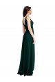 Outlet Slim A-Line V-Neck Full Length Formal Crepe Bridesmaid Dress / Prom Dress with Side Slit