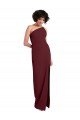 Outlet Sleek One Shoulder Long Formal Crepe Bridesmaid Dress / Prom Dress with Daring Slit