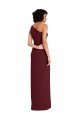 Outlet Sleek One Shoulder Long Formal Crepe Bridesmaid Dress / Prom Dress with Daring Slit