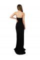 Outlet Corset Style Strapless Formal Crepe Bridesmaid Dress / Prom Dress with High Split
