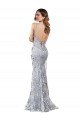 Outlet Silver V-Neckline Backless Floral Patterned Sequin Formal Bridesmaid Dress / Prom Dress