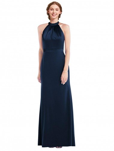 Outlet High Neck Open Back Long Maxi Bridesmaid Dress / Prom Dress