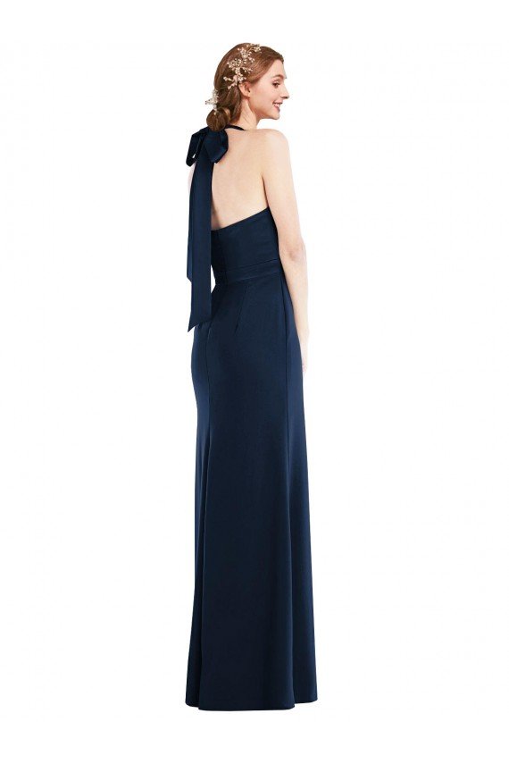 Outlet High Neck Open Back Long Maxi Bridesmaid Dress / Prom Dress