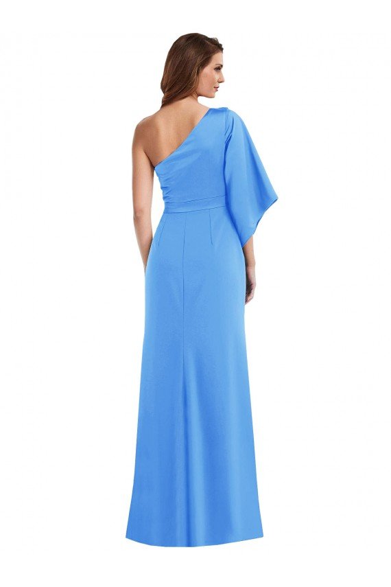 Outlet One Shoulder Bell Sleeves Trumpet Bridesmaid Dress / Prom Dress