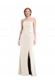 Outlet Long Strapless Tuxedo Maxi Bridesmaid Dress / Prom Dress with Front Slit & Pockets