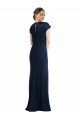 Outlet Soft Bow Blouson Bodice Trumpet Formal Crepe Bridesmaid Dress / Prom Dress
