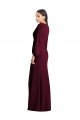 Outlet Long Puff Sleeve V-Neck Trumpet Bridesmaid Maxi Dress