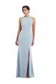 Outlet Cutout Open Back Halter Maxi Formal Crepe Bridesmaid Dress / Prom Dress with Scarf Tie