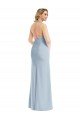 Outlet Plunge Neck Halter Backless Trumpet Bridesmaid Dress / Prom Dress with Front Slit