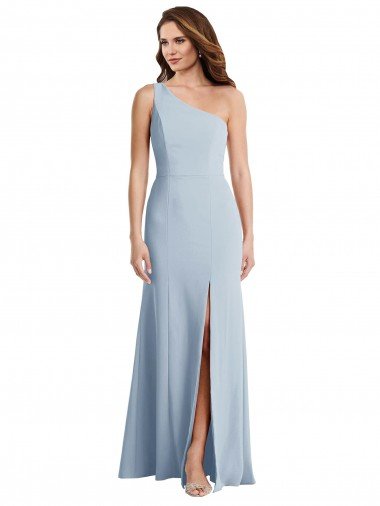 Outlet Bold One Shoulder Trumpet Maxi Formal Crepe Bridesmaid Dress / Prom Dress